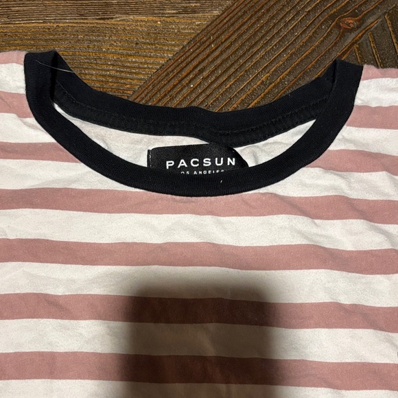 PacSun Pink and White Striped Tee - Picture 6 of 6